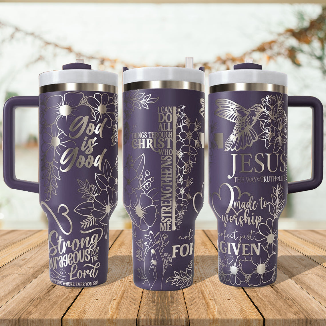 Christian Faith Jesus Tumbler 30oz/40oz, Jesus Tumbler With Handle, Christian Laser Engraved, LAF04